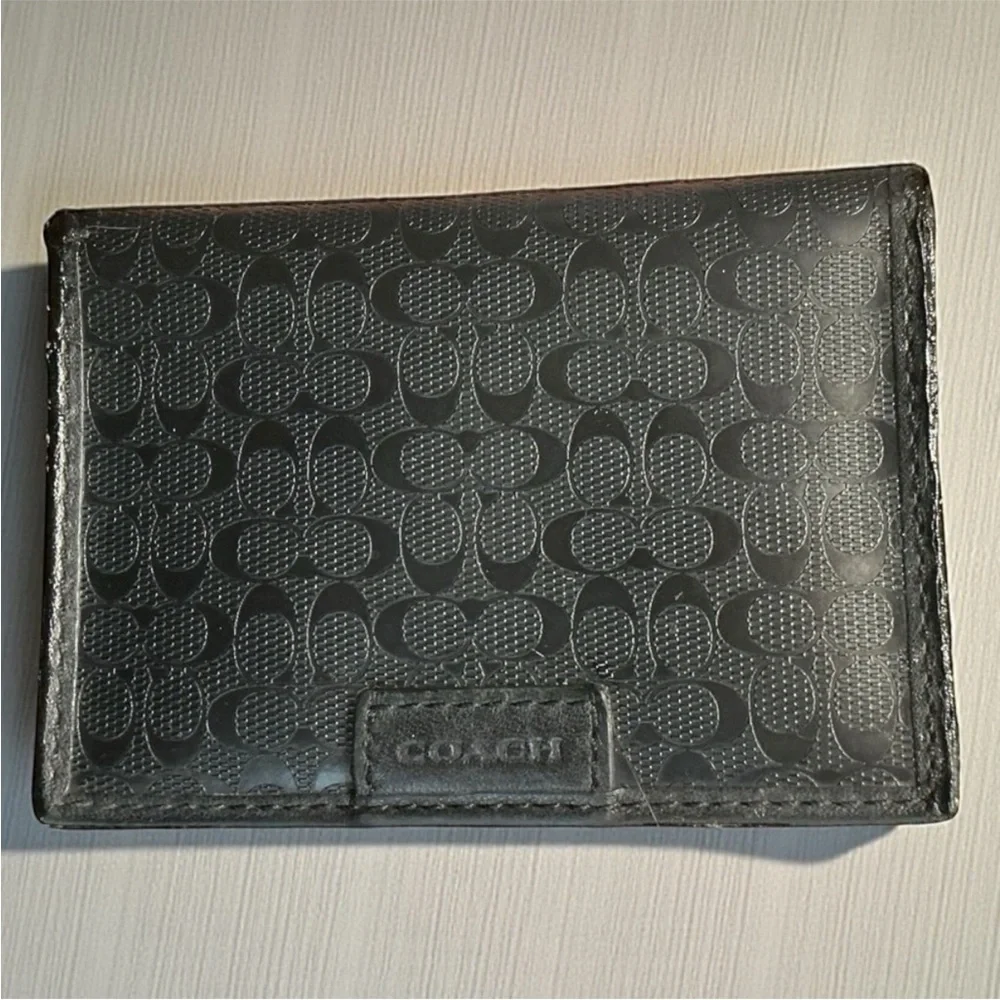 Coach Heritage Signature Embossed Slim Passcase ID Wallet